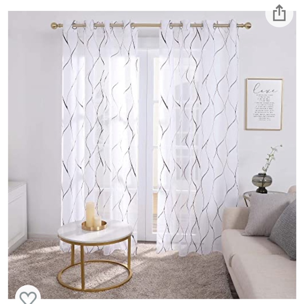 White Sheer Curtains (4 total)